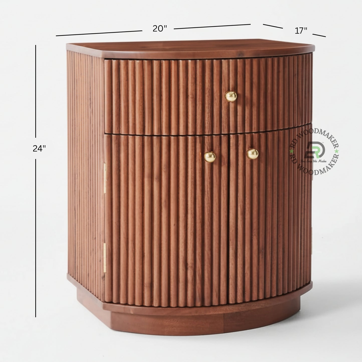 FLUTED CURVE BEDSIDE