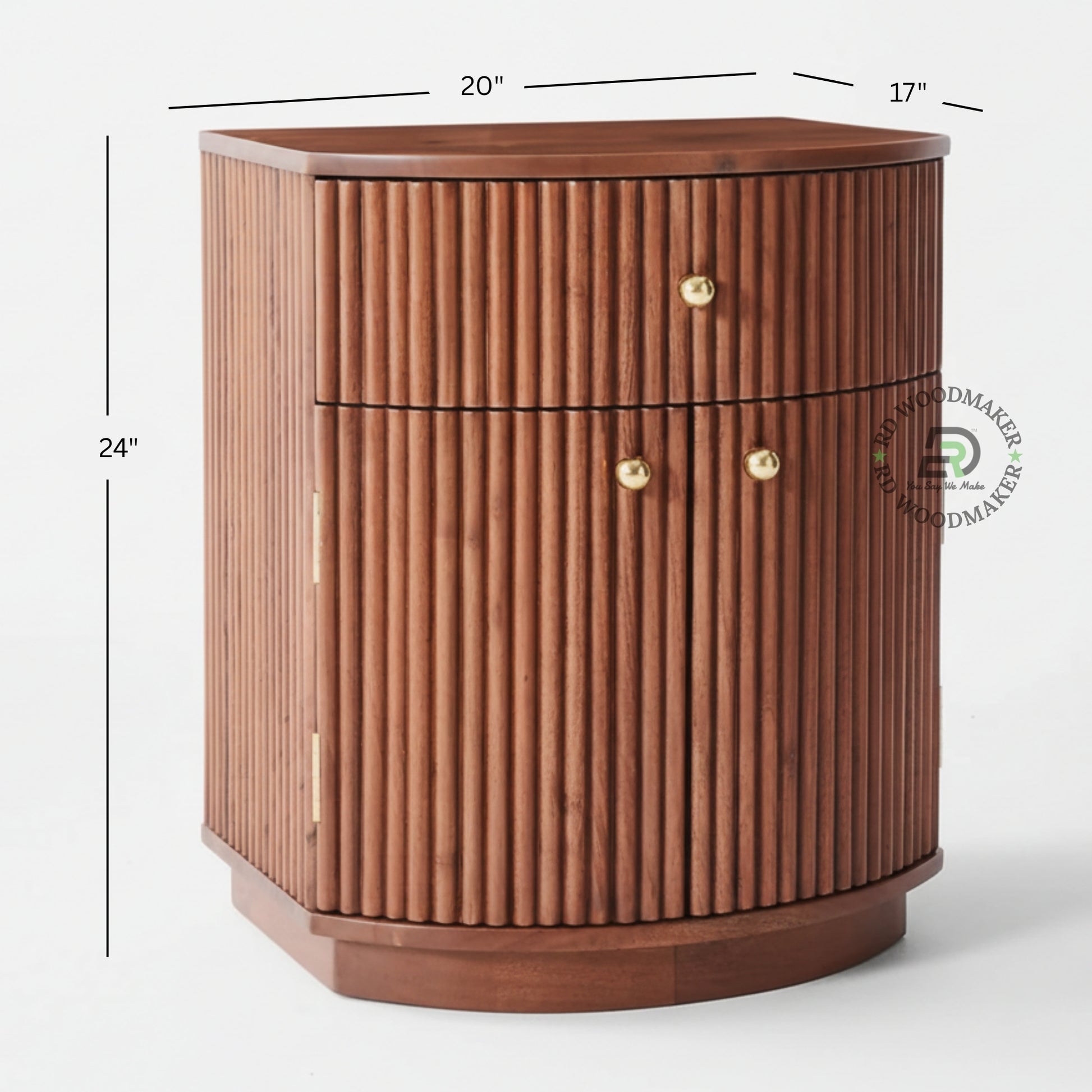FLUTED CURVE BEDSIDE