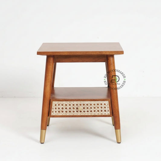 CANE WEAVE BEDSIDE