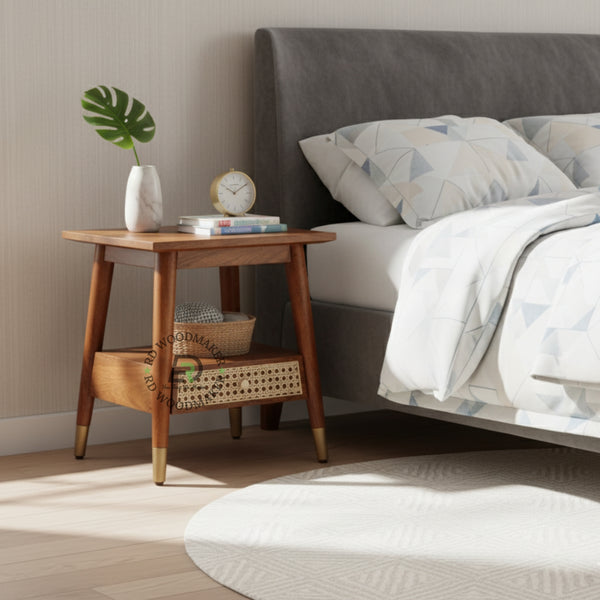 CANE WEAVE BEDSIDE