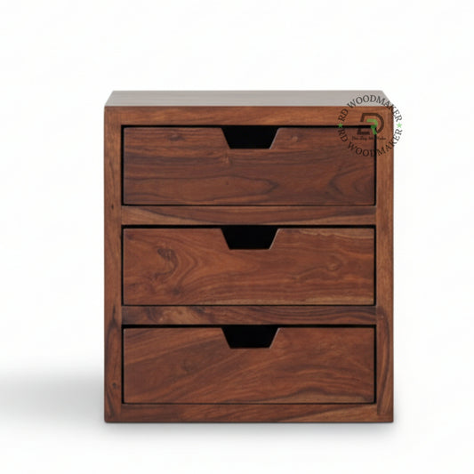 CUBIC WALNUT BEDSIDE