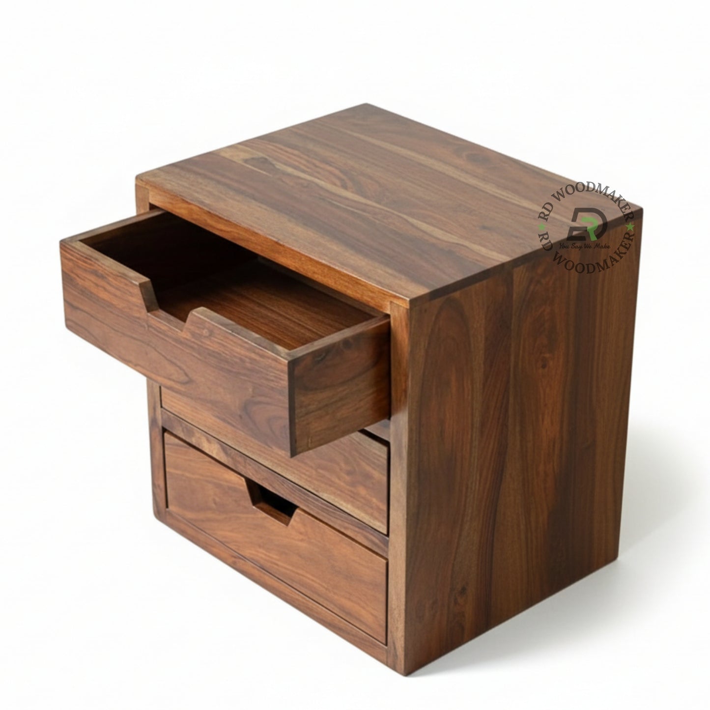 CUBIC WALNUT BEDSIDE