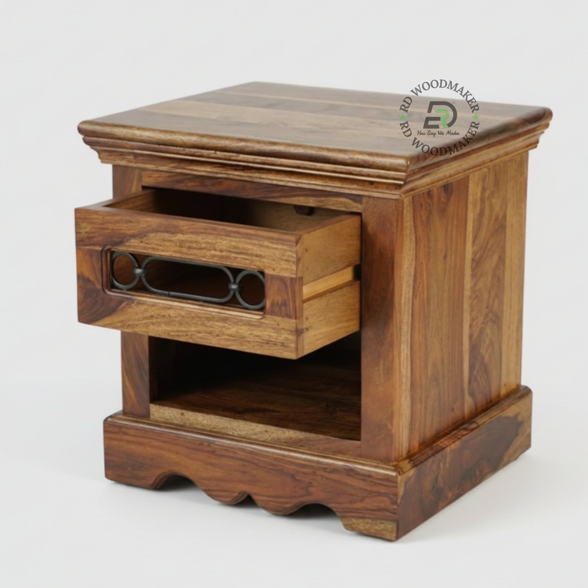 RUSTIC IRON-SLIT BEDSIDE