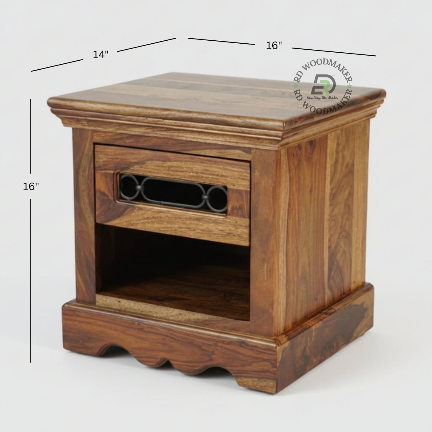 RUSTIC IRON-SLIT BEDSIDE