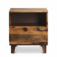 MODERN WOODEN BEDSIDE TABLE WITH DRAWER & OPEN SHELF