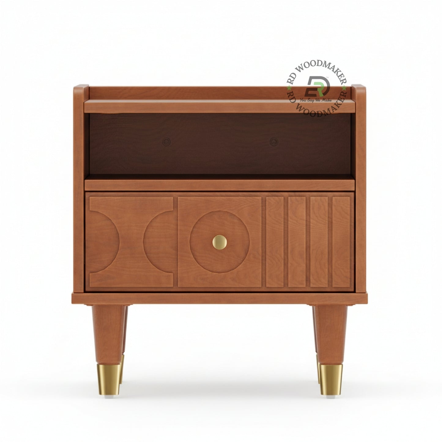 RETRO GEO-CARVED BEDSIDE
