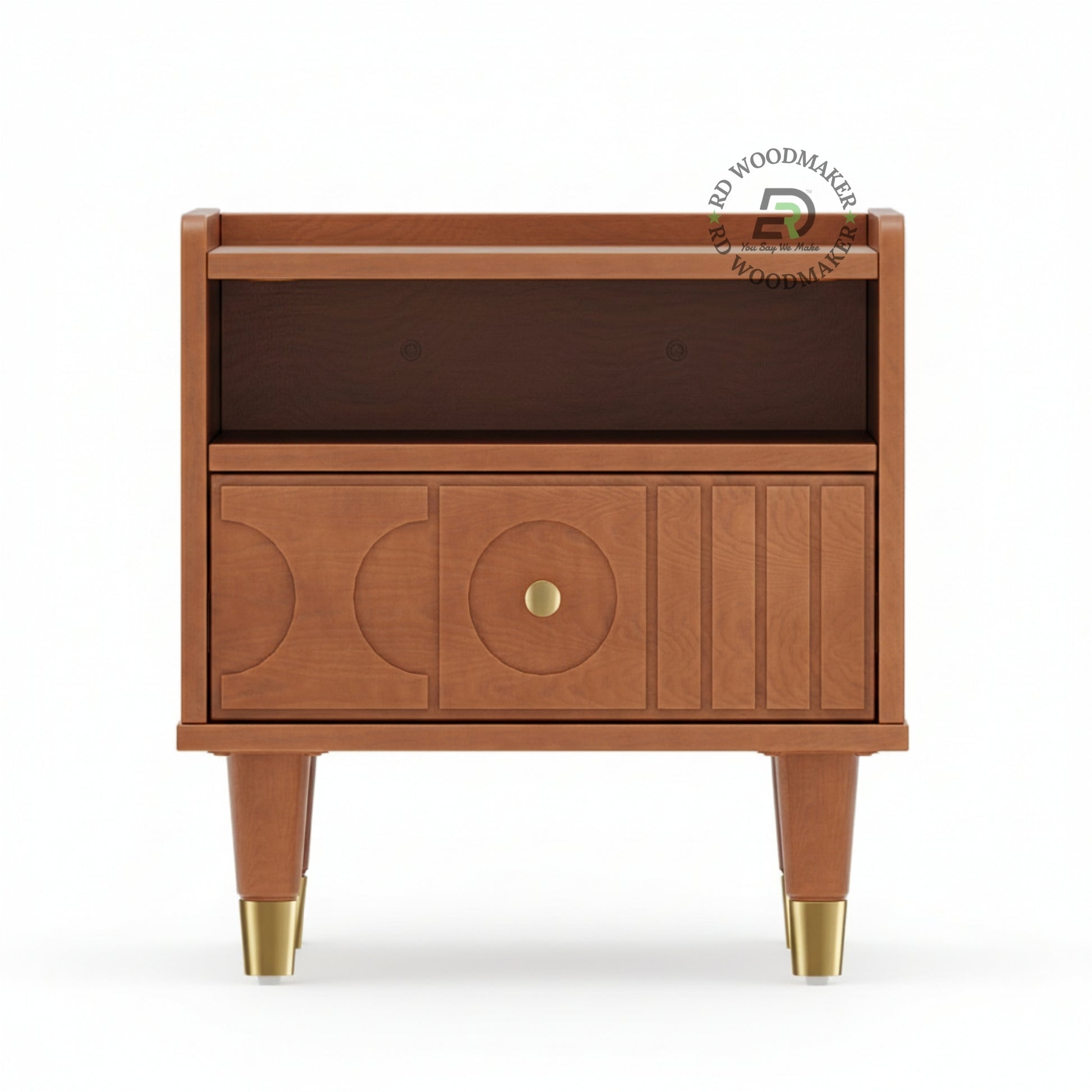 RETRO GEO-CARVED BEDSIDE
