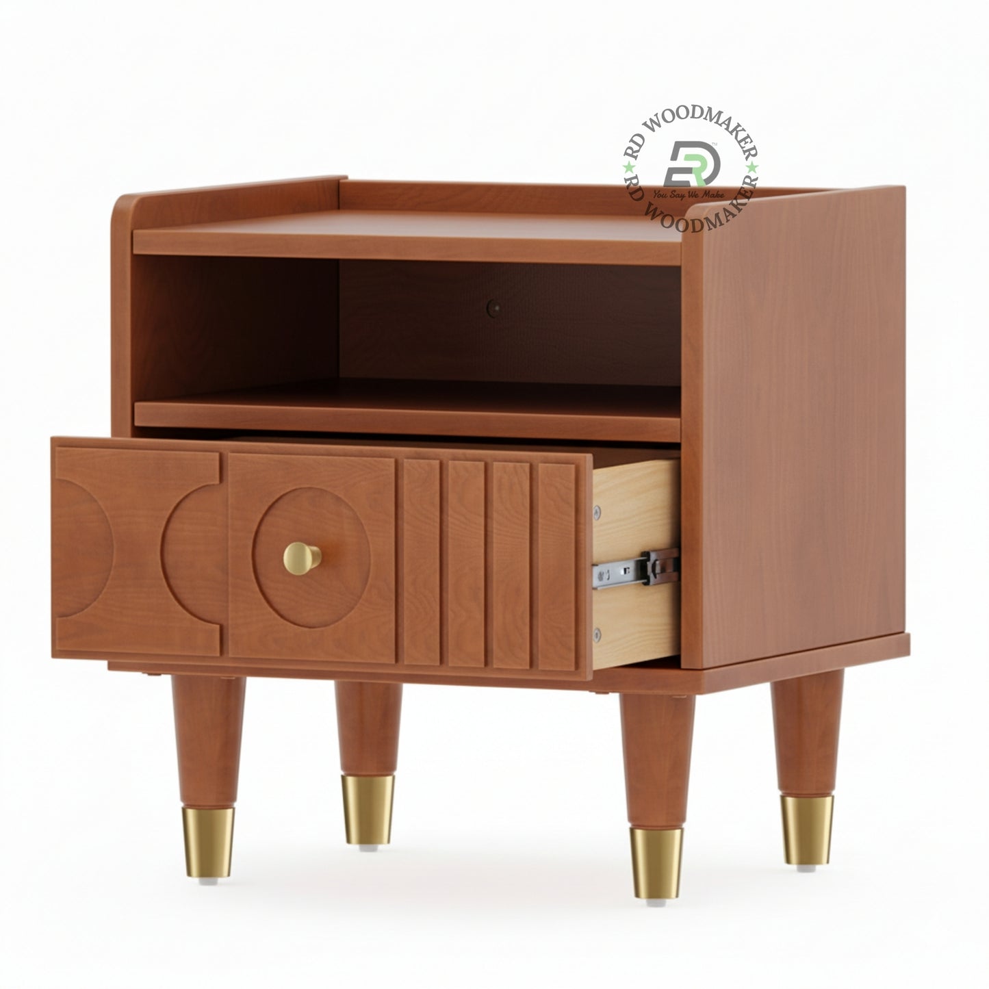 RETRO GEO-CARVED BEDSIDE