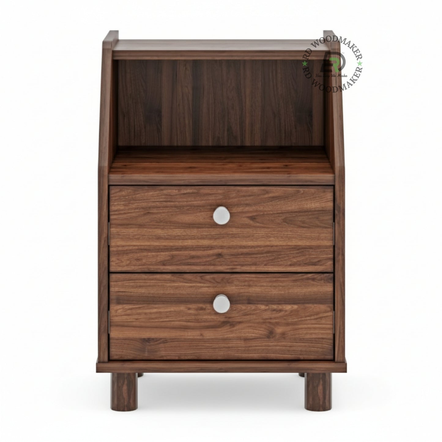 WALNUT SLANT-TOP BEDSIDE