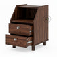 WALNUT SLANT-TOP BEDSIDE