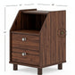 WALNUT SLANT-TOP BEDSIDE