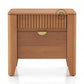 MODERN FLUTED WOODEN BEDSIDE TABLE WITH STORAGE DRAWER