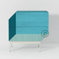 GEOMETRIC TEAL ILLUSION BEDSIDE