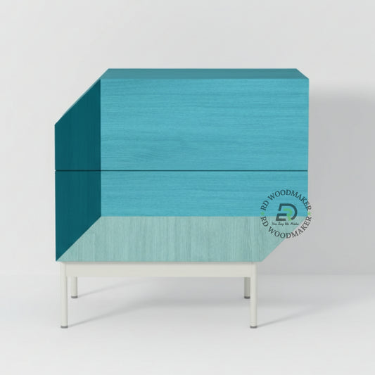 GEOMETRIC TEAL ILLUSION BEDSIDE