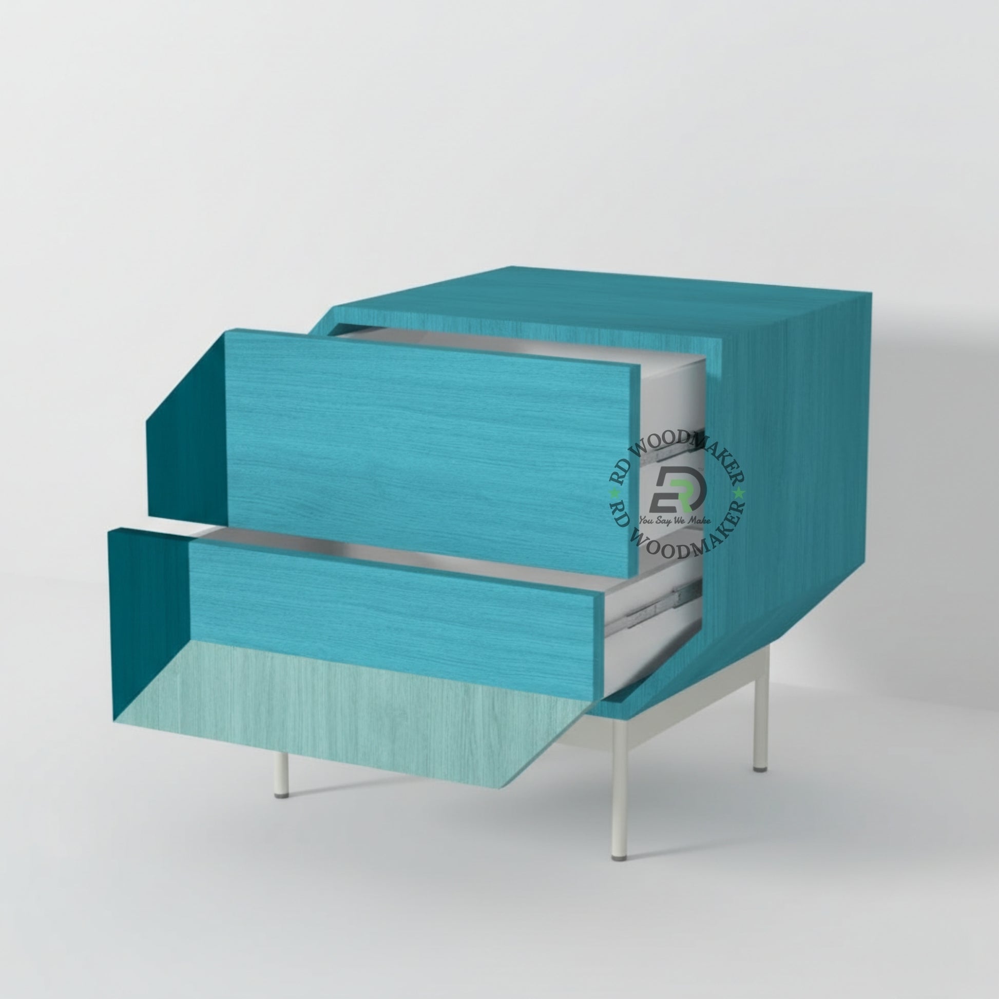 GEOMETRIC TEAL ILLUSION BEDSIDE
