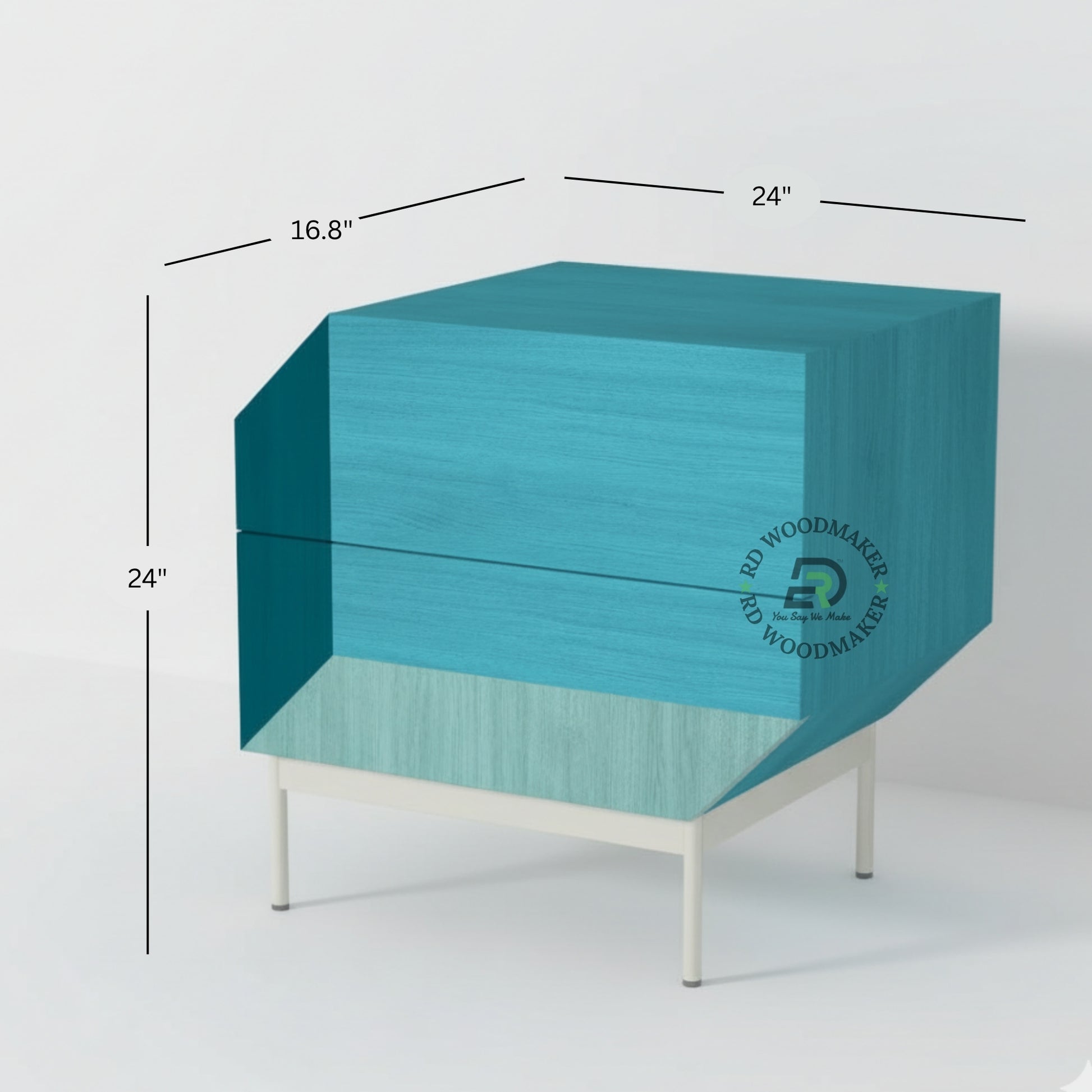 GEOMETRIC TEAL ILLUSION BEDSIDE
