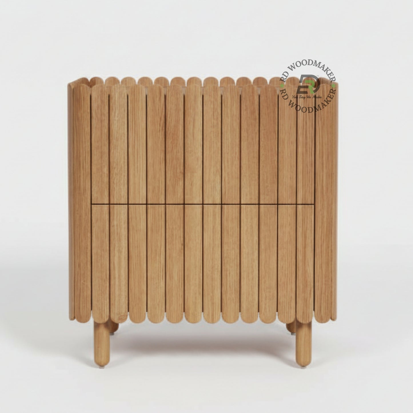 FLUTED WOOD BEDSIDE TABLE