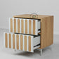 SLATTED DUAL-TONE BEDSIDE TABLE