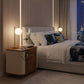 CURVED CREAM & WOOD NIGHTSTAND