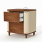 CURVED CREAM & WOOD NIGHTSTAND