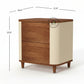 CURVED CREAM & WOOD NIGHTSTAND