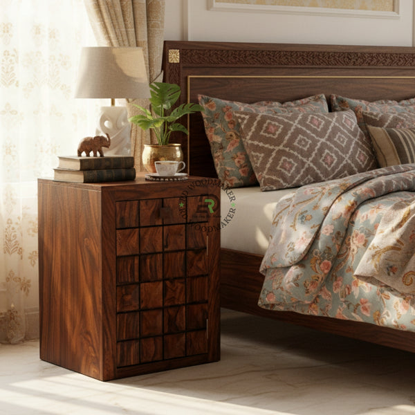 GEOMETRIC CUBE BEDSIDE CABINET
