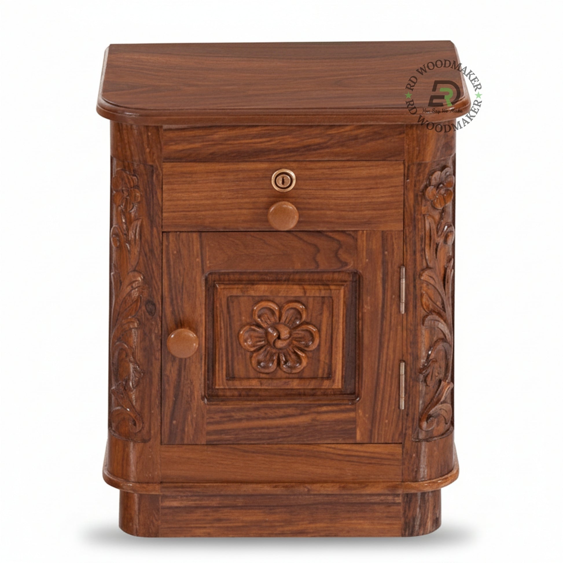 VINTAGE CARVED BEDSIDE TABLE