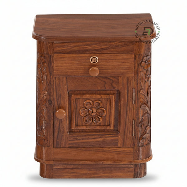 VINTAGE CARVED BEDSIDE TABLE