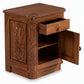 VINTAGE CARVED BEDSIDE TABLE