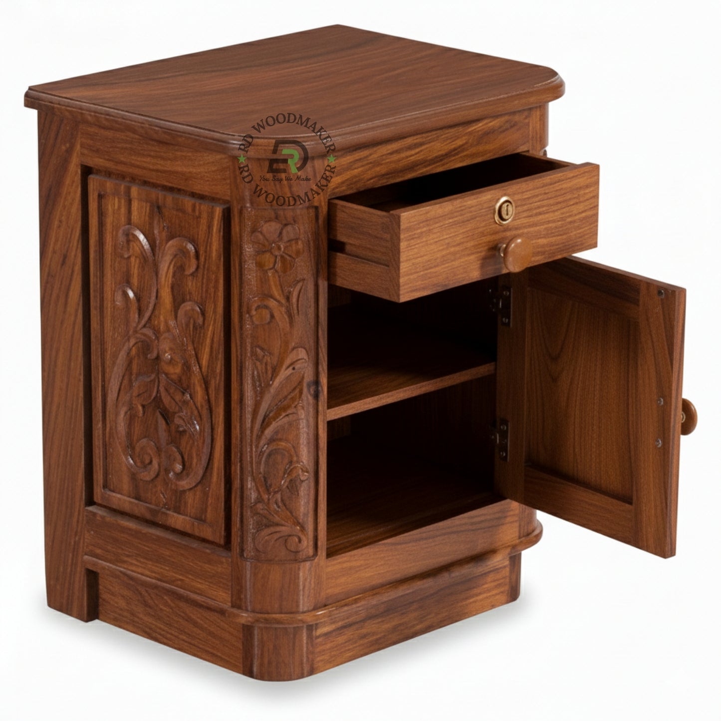 VINTAGE CARVED BEDSIDE TABLE