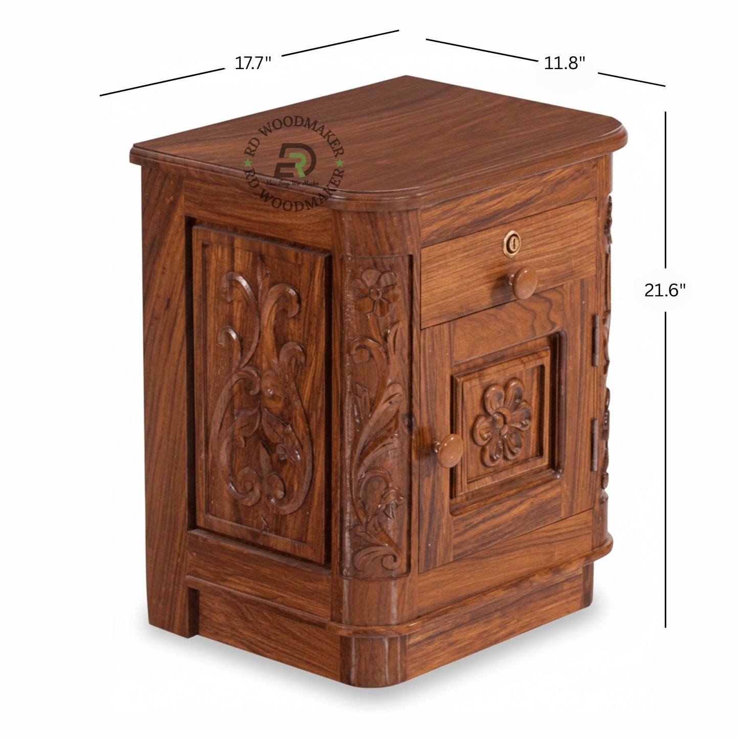 VINTAGE CARVED BEDSIDE TABLE