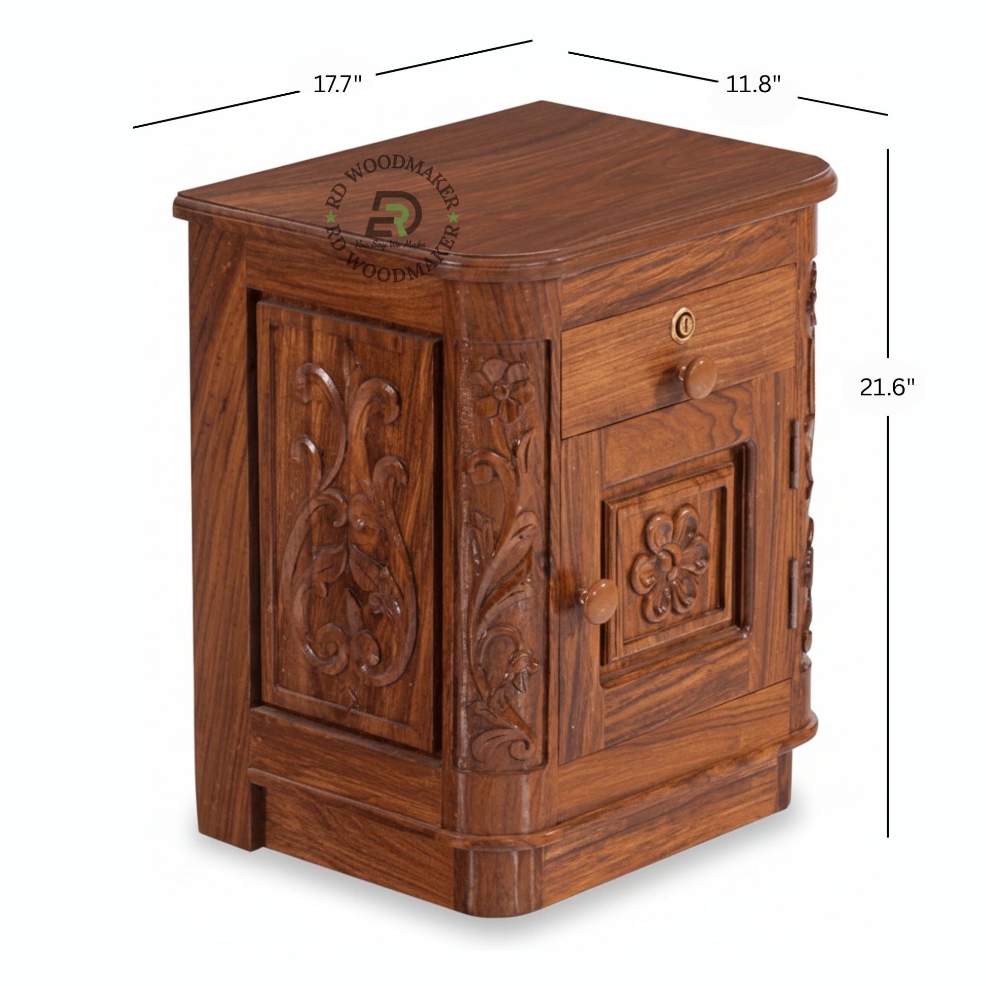 VINTAGE CARVED BEDSIDE TABLE