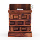 RUSTIC BLOCK-CARVED BEDSIDE
