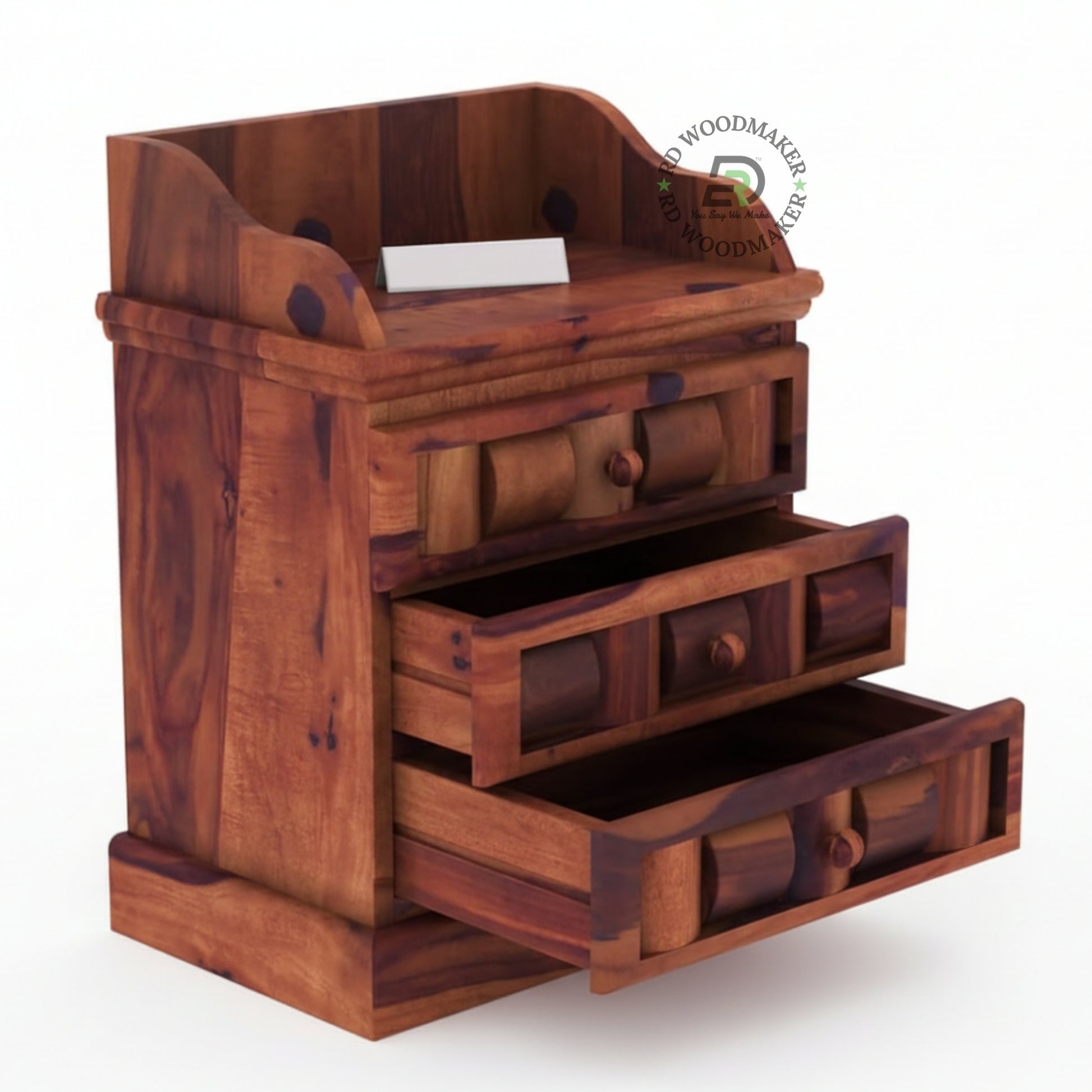 RUSTIC BLOCK-CARVED BEDSIDE