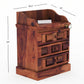 RUSTIC BLOCK-CARVED BEDSIDE