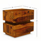 MODERN GRID-CARVED BEDSIDE