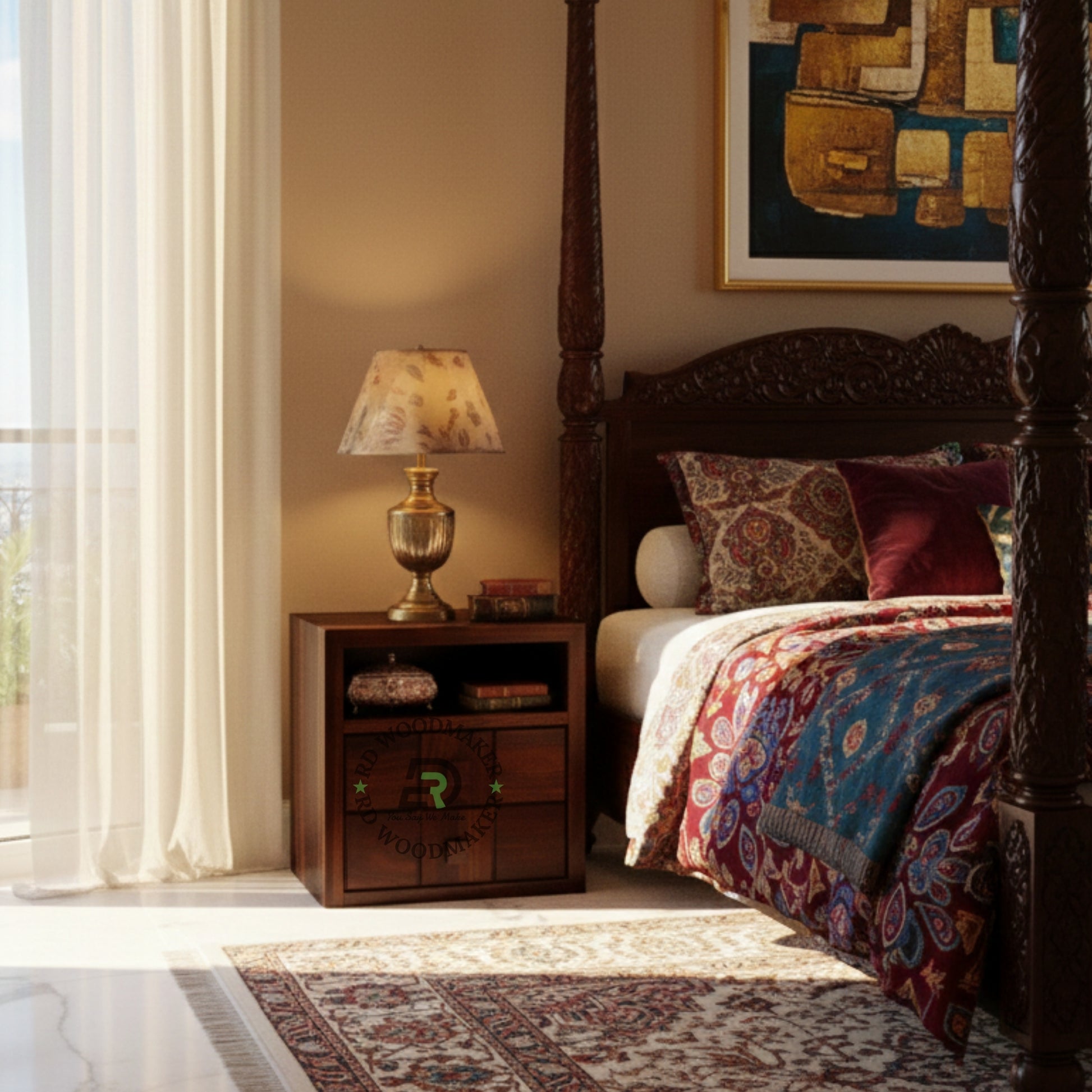 DARK GEO-SQUARE BEDSIDE