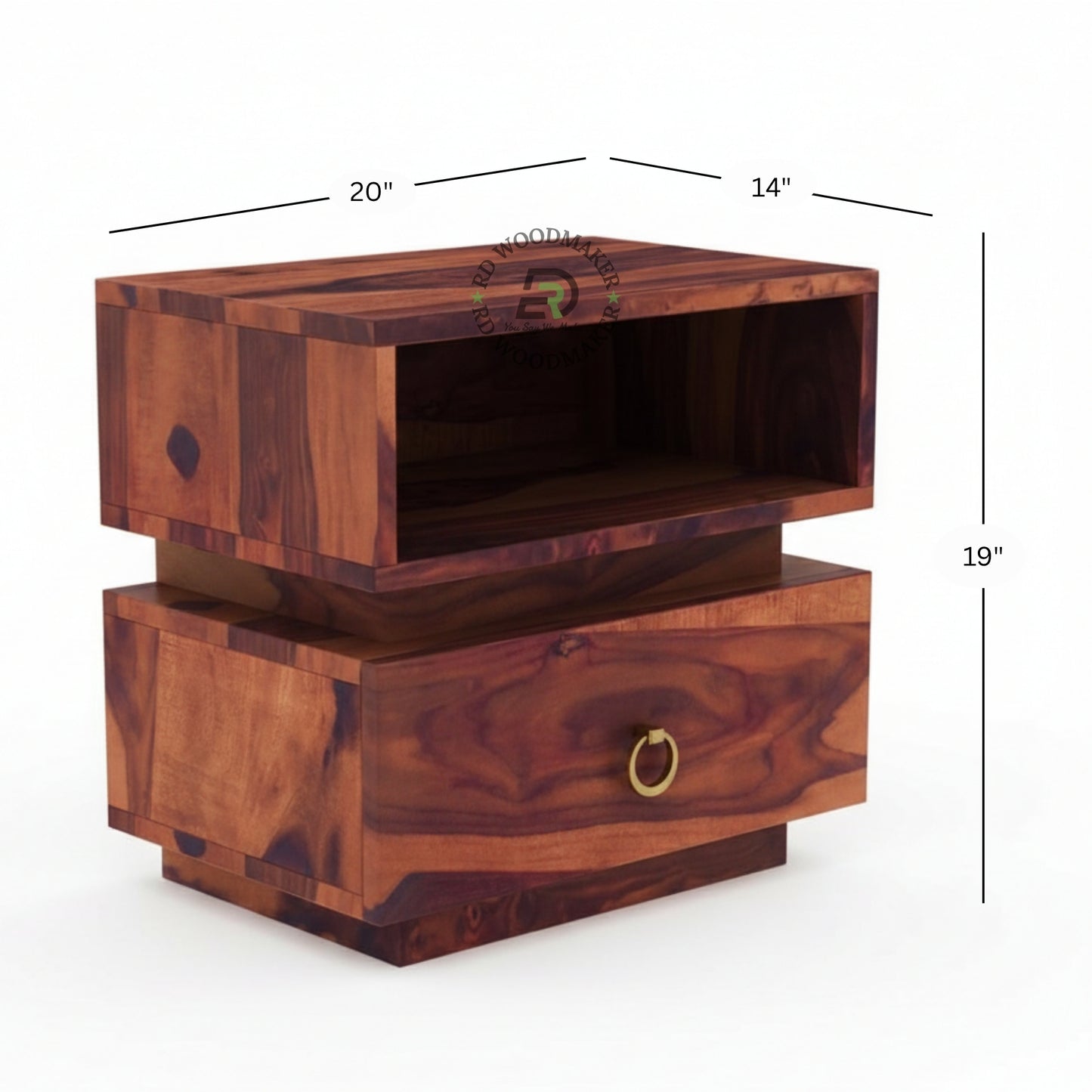 STACKED WOOD CUBBY BEDSIDE
