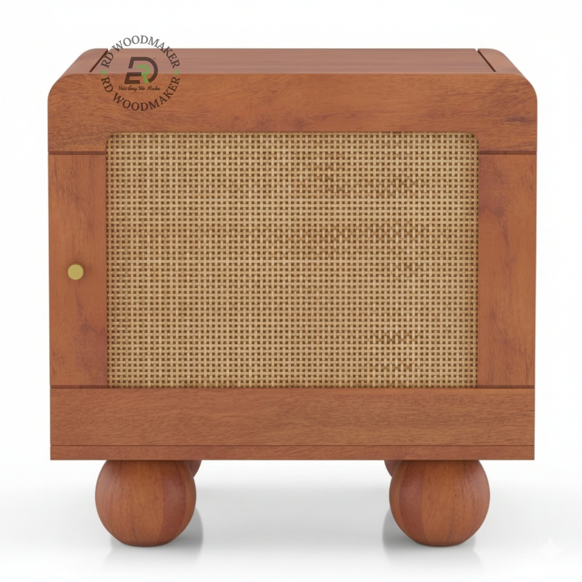 RATTAN ORB-LEG BEDSIDE