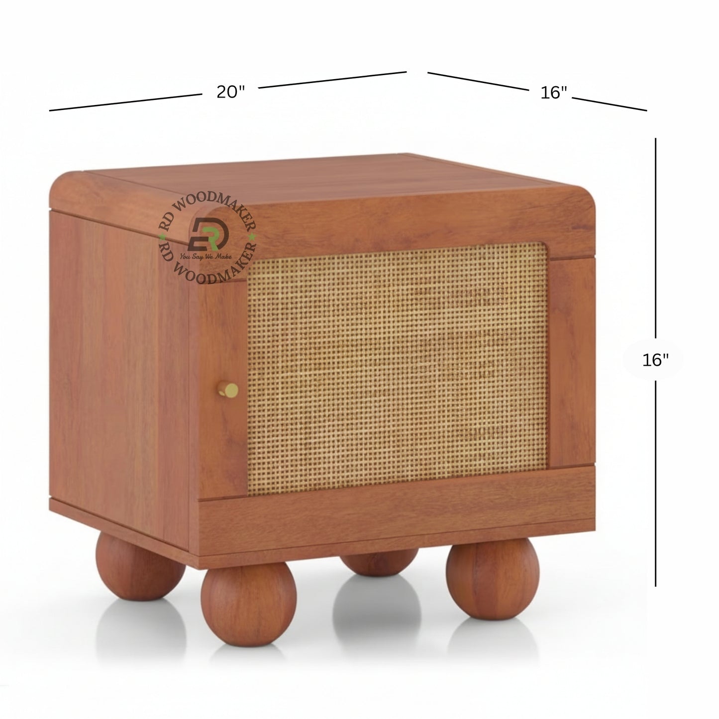 RATTAN ORB-LEG BEDSIDE