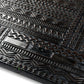 MODERN BLACK TEXTURED WOODEN COFFEE TABLE WITH BLOCK BASE