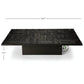 MODERN BLACK TEXTURED WOODEN COFFEE TABLE WITH BLOCK BASE