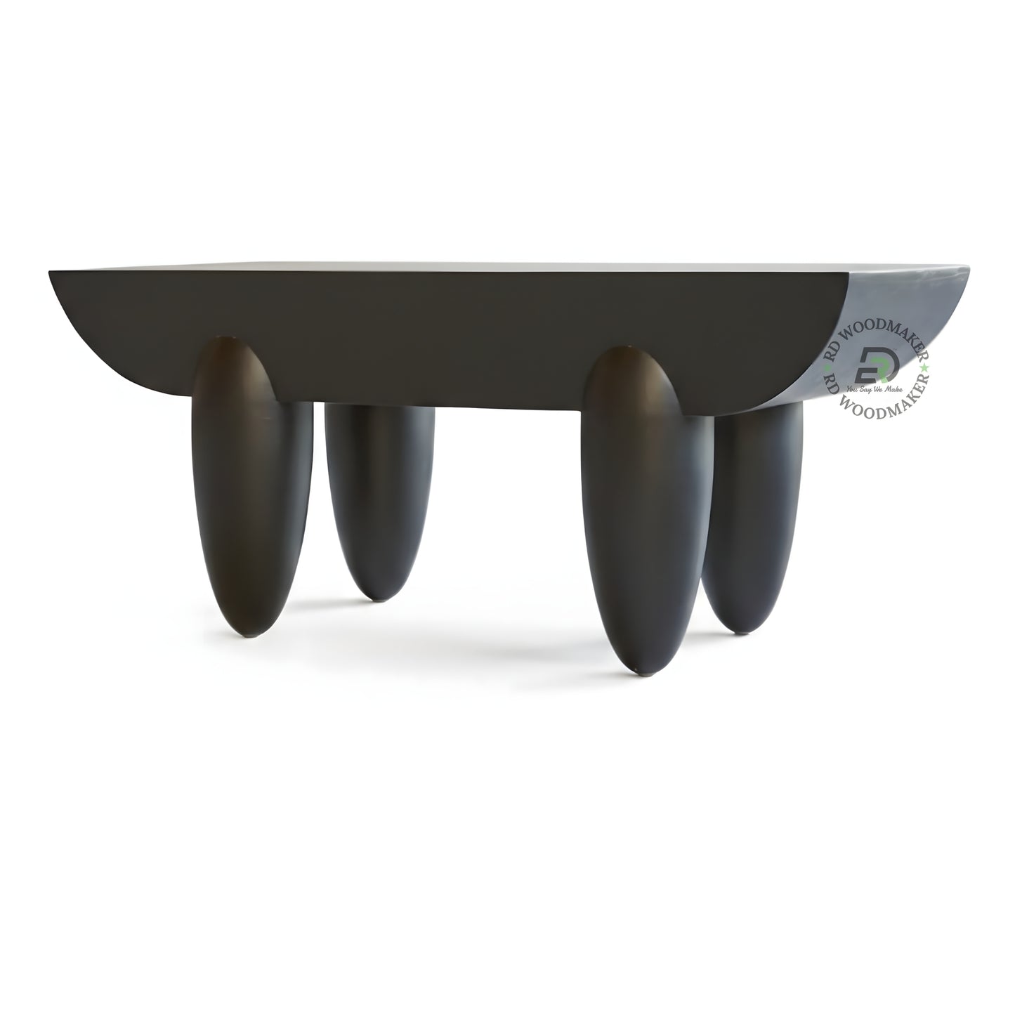MODERN SCULPTURAL COFFEE TABLE WITH OVAL LEGS