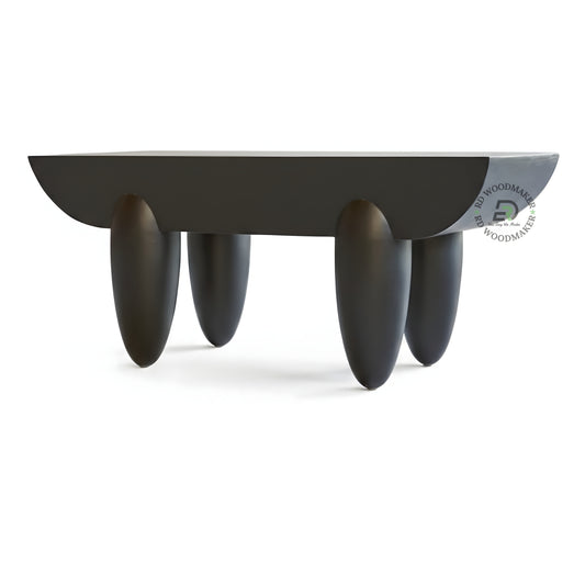 MODERN SCULPTURAL COFFEE TABLE WITH OVAL LEGS