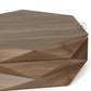 GEOMETRIC WOODEN COFFEE TABLE WITH FACETED DESIGN