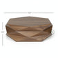 GEOMETRIC WOODEN COFFEE TABLE WITH FACETED DESIGN