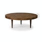 MINIMAL ROUND WOODEN COFFEE TABLE WITH TAPERED LEGS