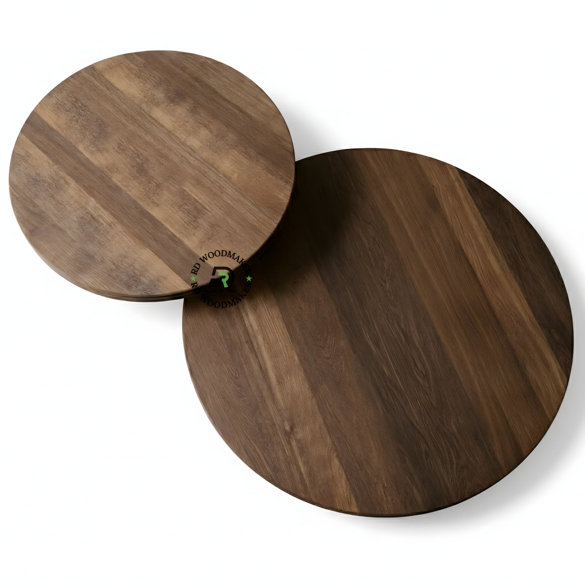 MINIMAL ROUND WOODEN COFFEE TABLE WITH TAPERED LEGS