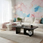 MODERN RECTANGULAR BLACK COFFEE TABLE WITH GEOMETRIC BASE