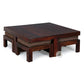  MODERN LOW FLOOR SEATING COFFEE TABLE SET WITH CUSHION STOOLS